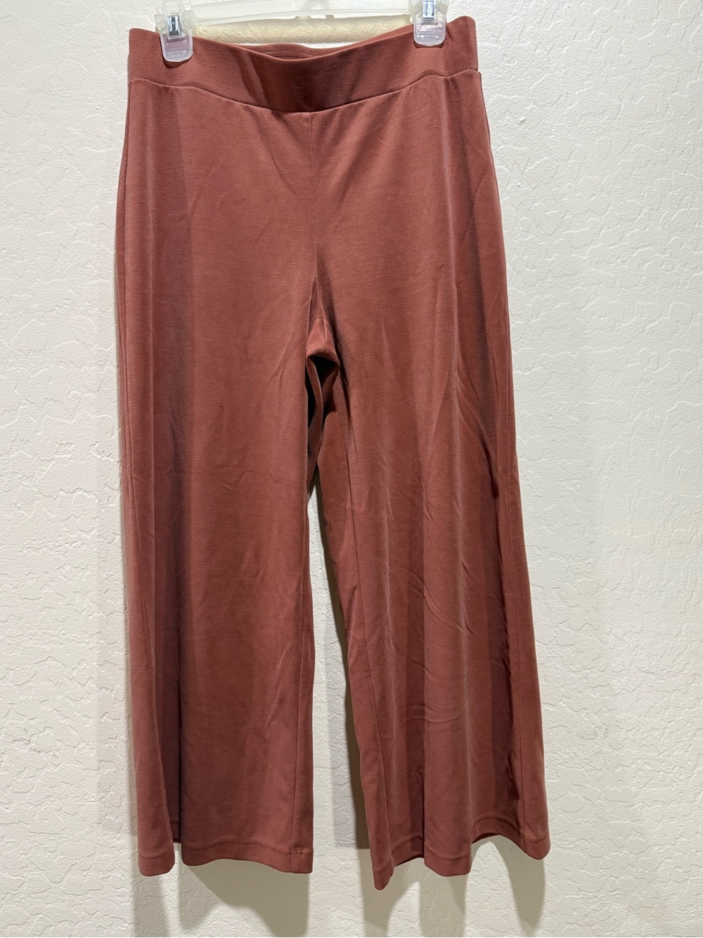 LOFT Wide-Leg Pull-On Pants in Rust Brown